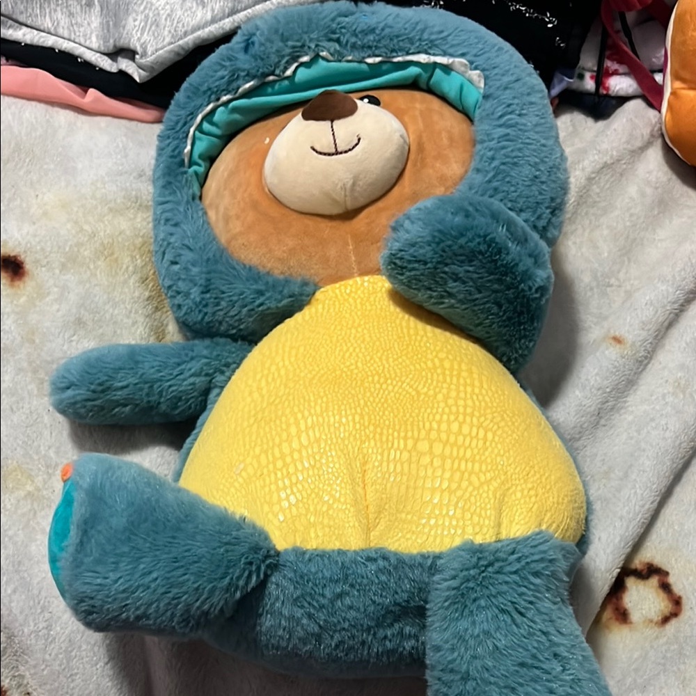 Blue and Yellow Plush Bear Toy